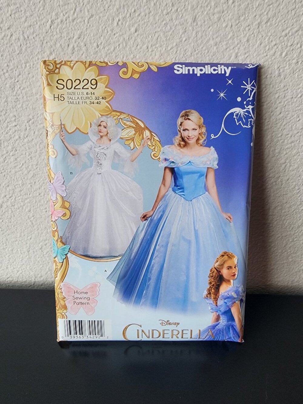 Womens Simplicity S0229 Sewing Pattern H5 6-14 Disney Cinderella Fairy Godmother
